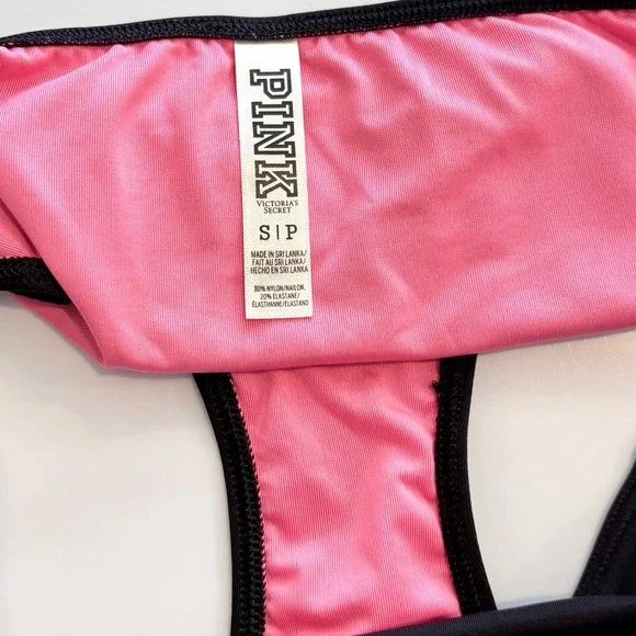 Victoria's Secret PINK Black Cutout Bikini Set Pink Lining Halter Wrap Y2K – XS - Picture 8 of 10